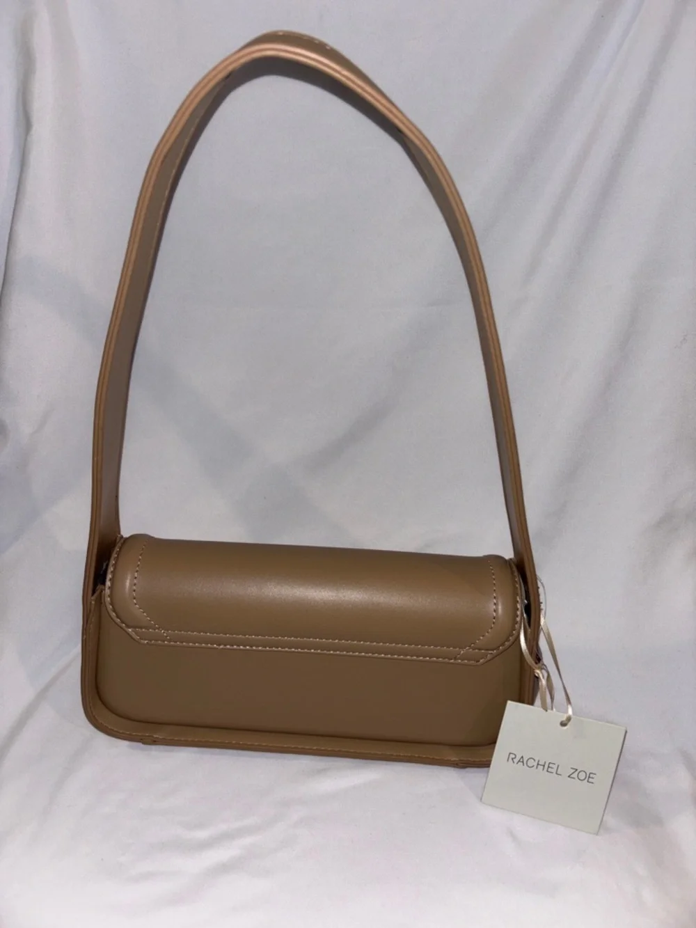 Rachel Zoe Beige-Tan Shoulder Bag with Gold Turn-Lock - Picture 2 of 5